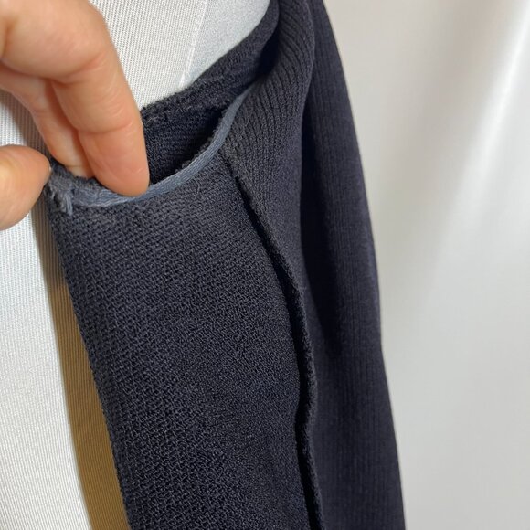 Vintage Austin Reed Size 4 Dark Navy Heavy Knit Double-Breasted Blazer Jacket - Picture 6 of 13